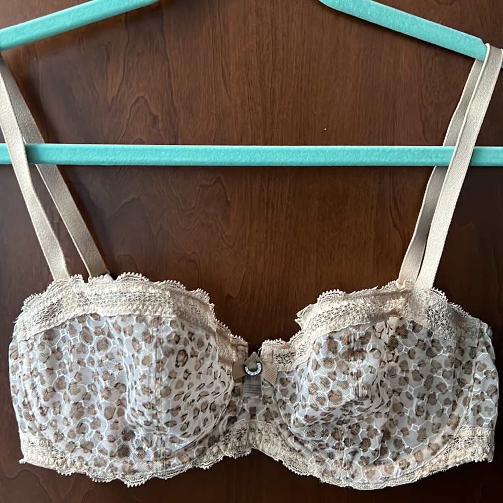 Romantic Chantelle, balconette, underwire, lace, leopard print, lace, sheer bra.